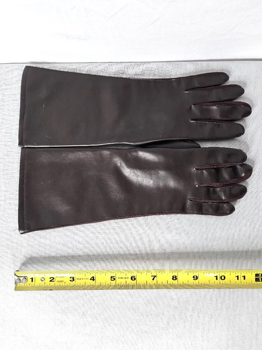 Vintage Opera Length Brown Gloves I Made in Japan I Women's Size S/M